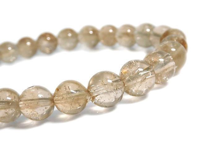 [Video][One of a kind] High Quality Champagne Topaz AAA- Round 7-7.5mm Bracelet NO.21