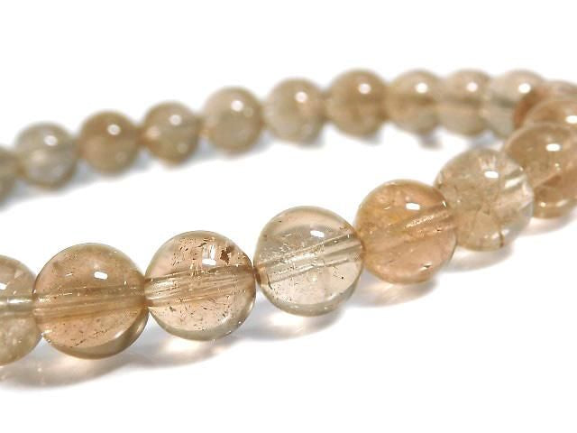 [Video][One of a kind] High Quality Champagne Topaz AAA- Round 7-7.5mm Bracelet NO.23
