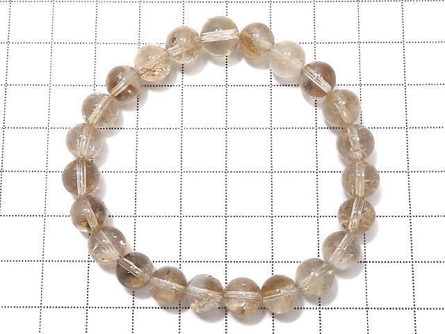 [Video][One of a kind] High Quality Champagne Topaz AAA- Round 8-8.5mm Bracelet NO.24