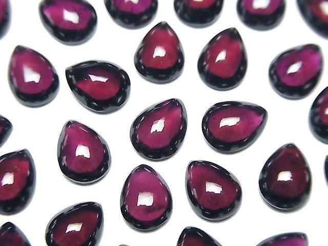 [Video] High Quality Rhodolite Garnet AAA Pear shape Cabochon 8x6mm 2pcs