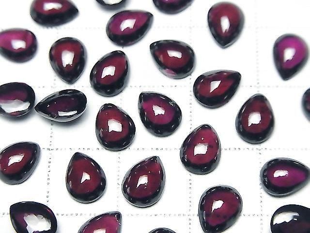 [Video] High Quality Rhodolite Garnet AAA Pear shape Cabochon 8x6mm 2pcs