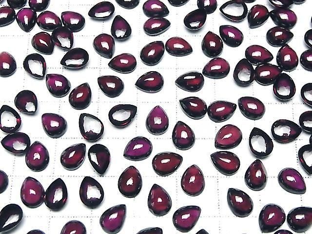 [Video] High Quality Rhodolite Garnet AAA Pear shape Cabochon 8x6mm 2pcs