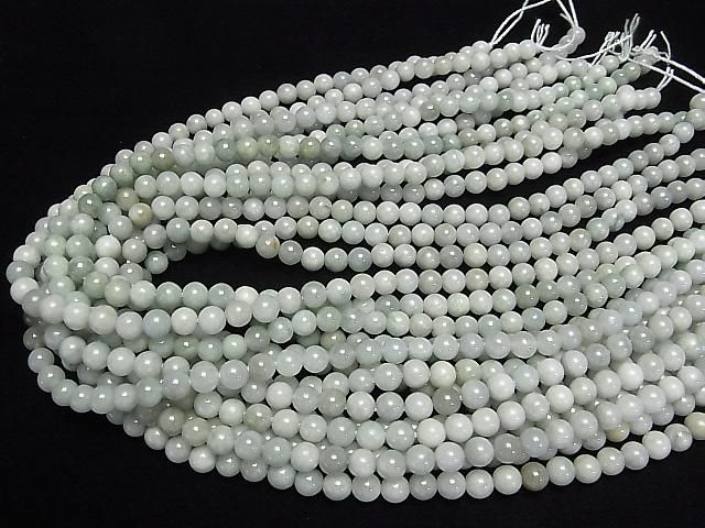 [Video] Burmese Jadeite AA++ Round 6mm half or 1strand beads (approx. 15 inches/38 cm)