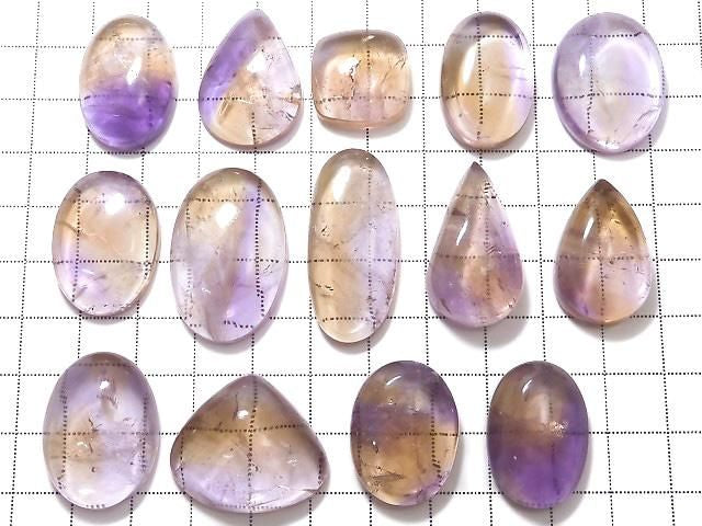 [Video][One of a kind] High Quality Ametrine AAA- Cabochon 14pcs Set NO.40