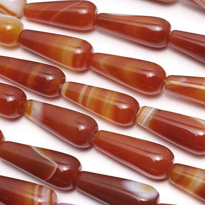 Carnelian, Sardonyx Vertical Hole Drop (Smooth) 16x6x6mm 1strand beads (aprx.14inch/35cm)