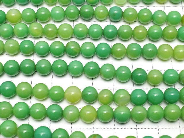 [Video] Green color Agate Round 8mm 1strand beads (approx. 15 inches/36 cm)