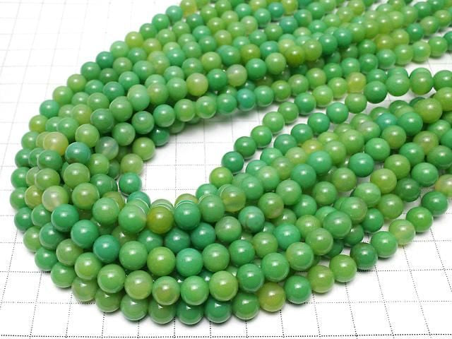 [Video] Green color Agate Round 8mm 1strand beads (approx. 15 inches/36 cm)