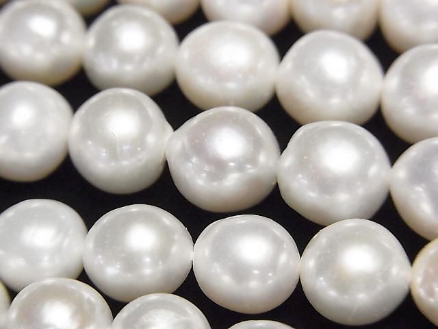 [Video] Fresh Water Pearl AA++ Potato-Rice 8.5-9mm White 1strand beads (approx. 15inch/37cm)
