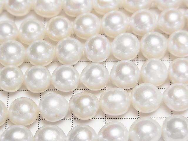 [Video] Fresh Water Pearl AA++ Potato-Rice 8.5-9mm White 1strand beads (approx. 15inch/37cm)