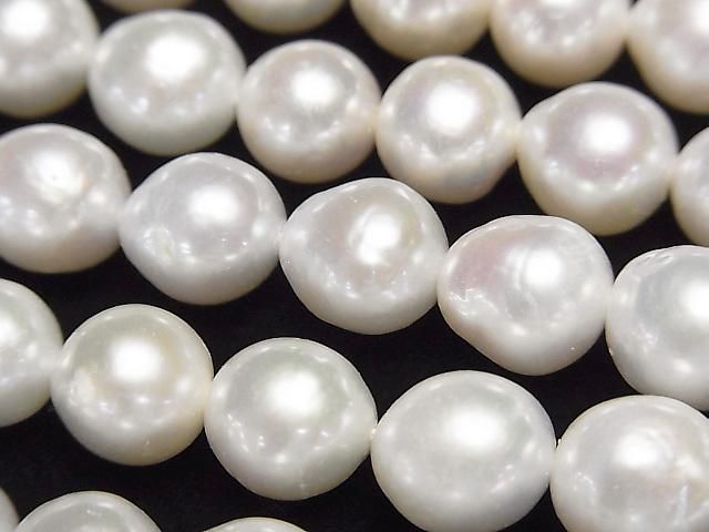 [Video] Fresh Water Pearl AA++ Potato-Drop 8-10mm White 1strand beads (approx. 15inch/37cm)