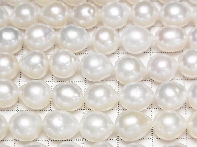 [Video] Fresh Water Pearl AA++ Potato-Drop 8-10mm White 1strand beads (approx. 15inch/37cm)