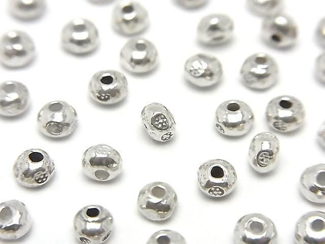 Karen Silver Flower Pattern Rondelle 3.5x3.5x2.5mm 4pcs