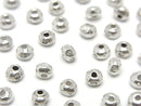 Karen Silver Flower Pattern Rondelle 3.5x3.5x2.5mm 4pcs