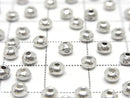 Karen Silver Flower Pattern Rondelle 3.5x3.5x2.5mm 4pcs