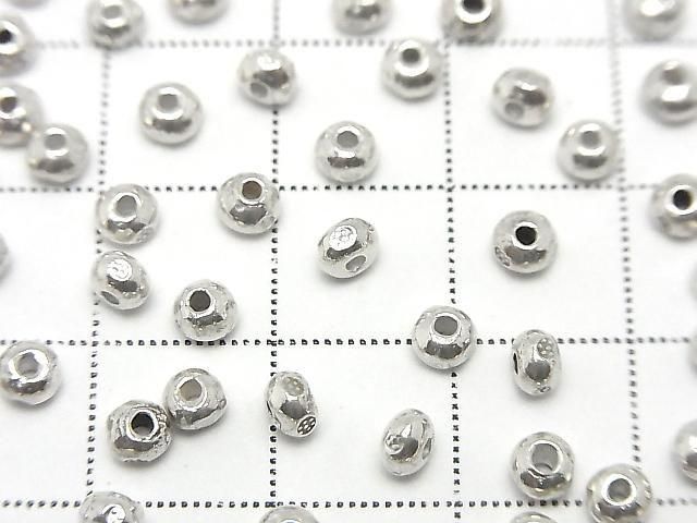 Karen Silver Flower Pattern Rondelle 3.5x3.5x2.5mm 4pcs