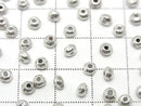 Karen Silver Flower Pattern Rondelle 3.5x3.5x2.5mm 4pcs