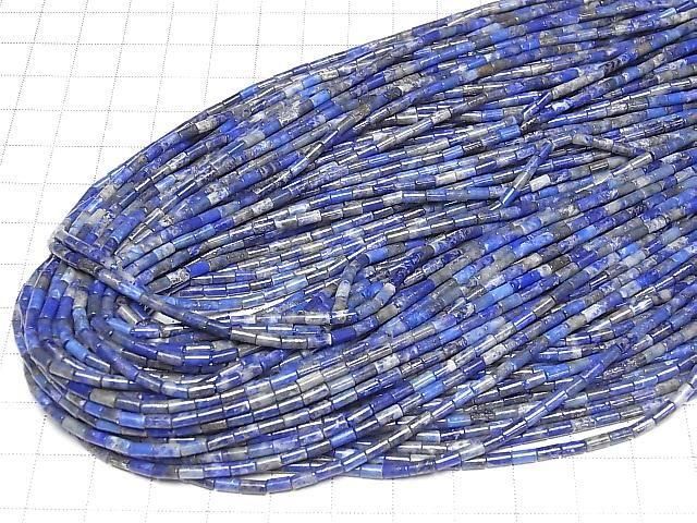 [Video] Lapislazuli AA+ Tube 4x2x2mm 1strand beads (approx. 15inch/36cm)