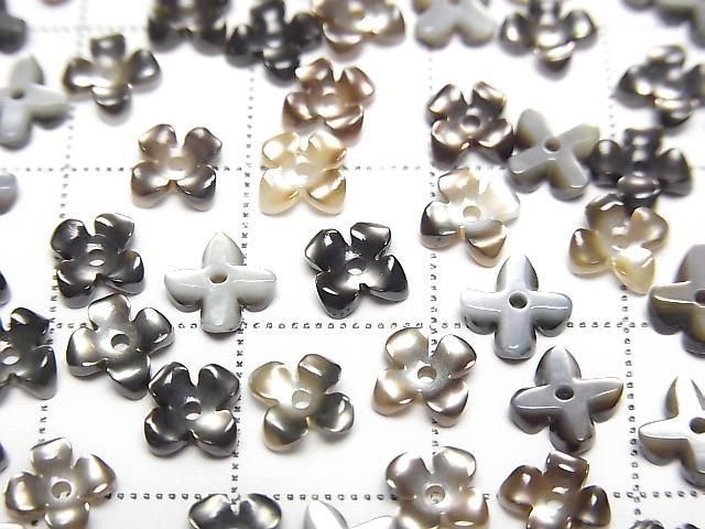 [Video] High Quality Black Shell (Black-lip Oyster) AAA Flower (4pcs) 6mm Center Hole 4pcs