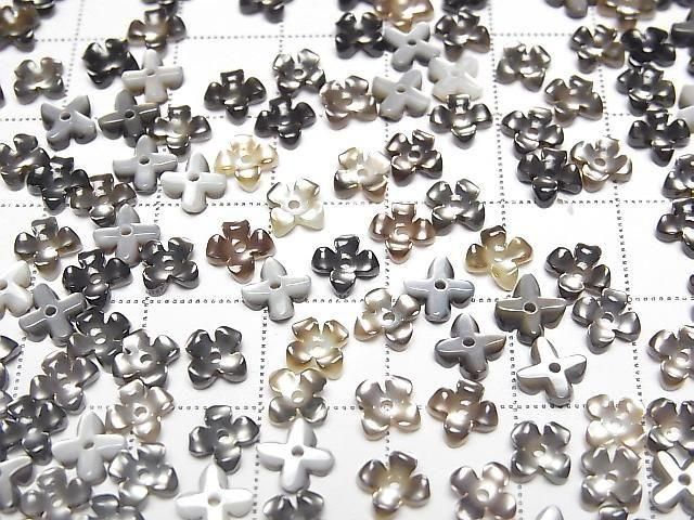 [Video] High Quality Black Shell (Black-lip Oyster) AAA Flower (4pcs) 6mm Center Hole 4pcs