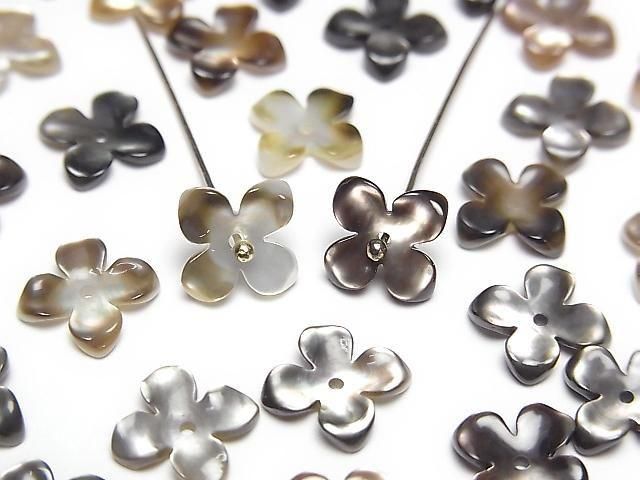 [Video] High Quality Black Shell (Black-lip Oyster) AAA Flower (4pcs) 10mm Center Hole 4pcs
