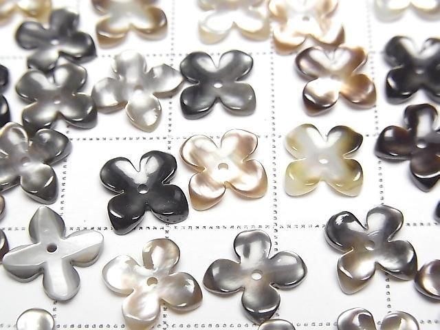 [Video] High Quality Black Shell (Black-lip Oyster) AAA Flower (4pcs) 10mm Center Hole 4pcs