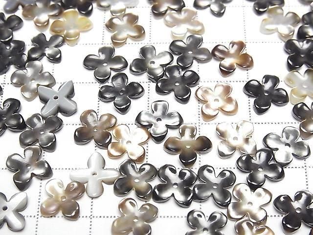 [Video] High Quality Black Shell (Black-lip Oyster) AAA Flower (4pcs) 10mm Center Hole 4pcs