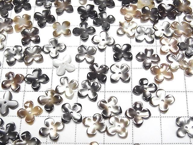 [Video] High Quality Black Shell (Black-lip Oyster) AAA Flower (4pcs) 10mm Center Hole 4pcs