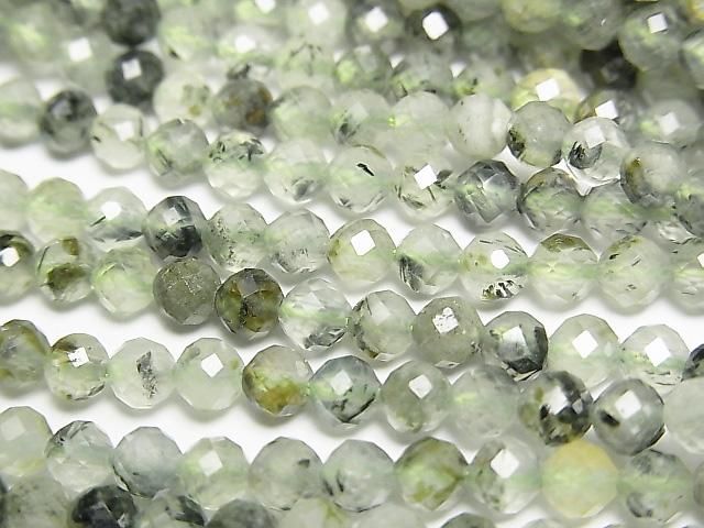 [Video]High Quality! Prehnite AA Faceted Round 4mm 1strand beads (aprx.15inch/36cm)