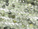 [Video]High Quality! Prehnite AA Faceted Round 4mm 1strand beads (aprx.15inch/36cm)