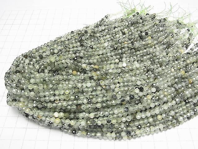 [Video]High Quality! Prehnite AA Faceted Round 4mm 1strand beads (aprx.15inch/36cm)
