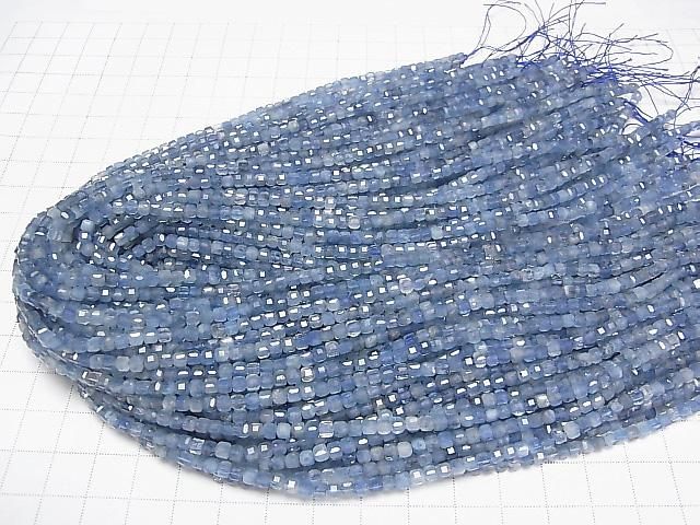 [Video] High Quality! Deep Blue Aquamarine AA++ Cube Shape 3x3x3mm half or 1strand beads (approx. 15inch/36cm)