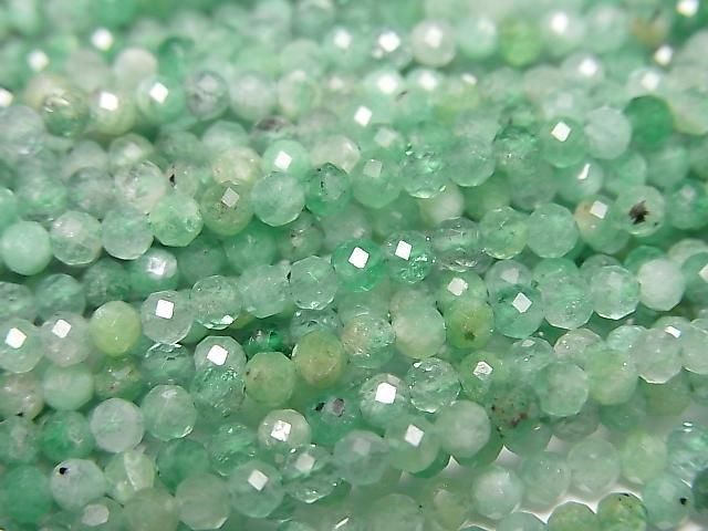 [Video] High Quality! Brazilian Emerald AA++ Faceted Round 2.5mm 1strand beads (approx. 15 inches/36 cm)