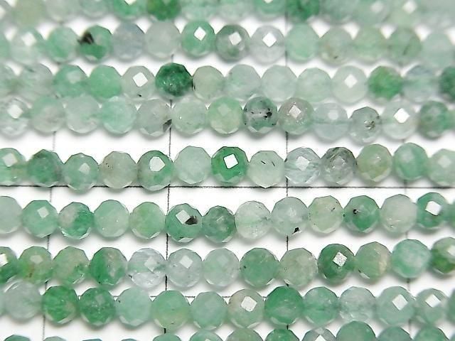 [Video] High Quality! Brazilian Emerald AAA- Faceted Round 3mm half or 1strand beads (approx. 15 inches/36 cm)