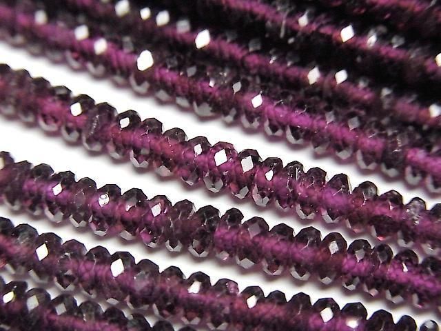 [Video] High Quality! Indian Garnet AAA- Faceted Button Rondelle 4x4x1.5mm 1strand beads (approx. 15inch/37cm)