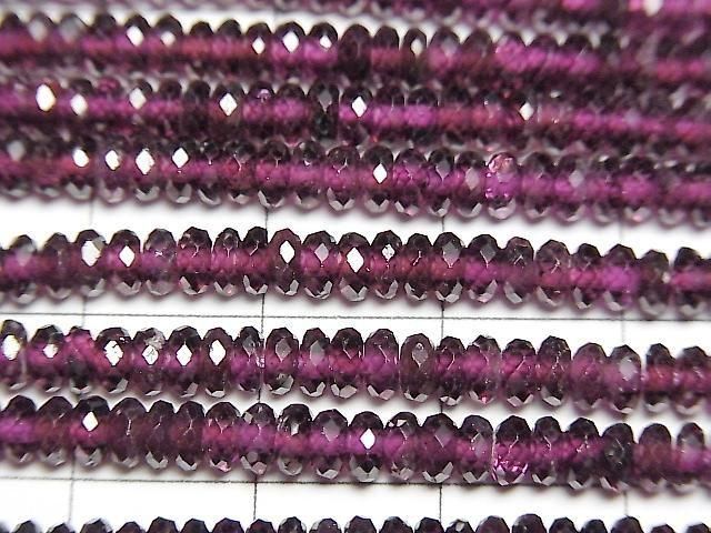 [Video] High Quality! Indian Garnet AAA- Faceted Button Rondelle 4x4x1.5mm 1strand beads (approx. 15inch/37cm)