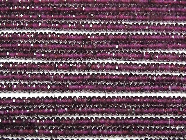 [Video] High Quality! Indian Garnet AAA- Faceted Button Rondelle 4x4x1.5mm 1strand beads (approx. 15inch/37cm)