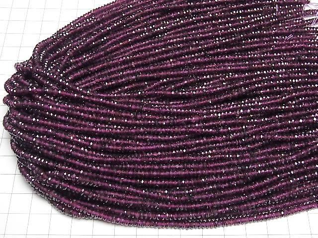 [Video] High Quality! Indian Garnet AAA- Faceted Button Rondelle 4x4x1.5mm 1strand beads (approx. 15inch/37cm)