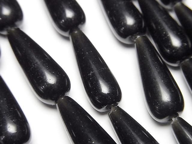 [Video] Black Obsidian Vertical Hole Drop (Smooth) 20x8x8mm 1strand beads (approx. 14inch/35cm)