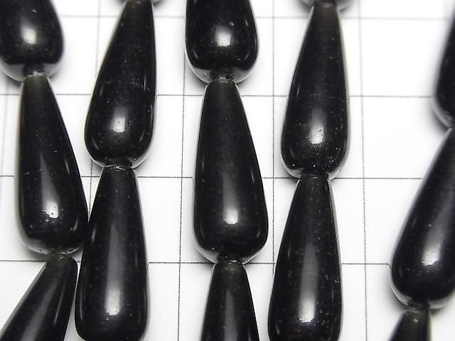 [Video] Black Obsidian Vertical Hole Drop (Smooth) 20x8x8mm 1strand beads (approx. 14inch/35cm)