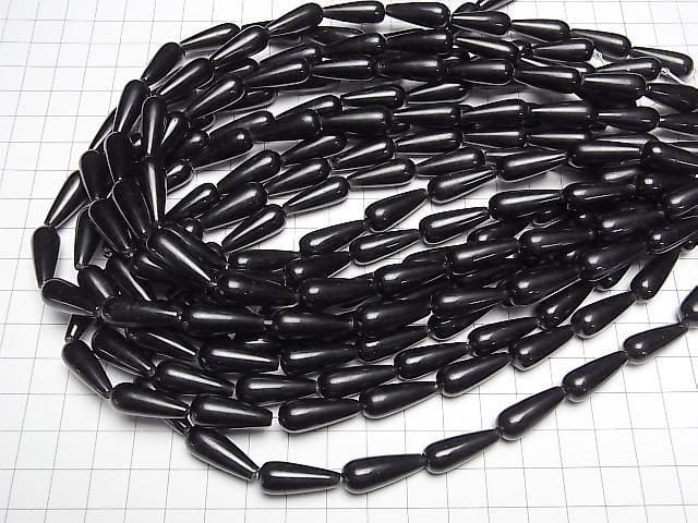 [Video] Black Obsidian Vertical Hole Drop (Smooth) 20x8x8mm 1strand beads (approx. 14inch/35cm)