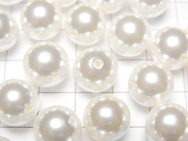 [Video] Shell Pearl White Half Drilled Hole Round 12mm 10pcs