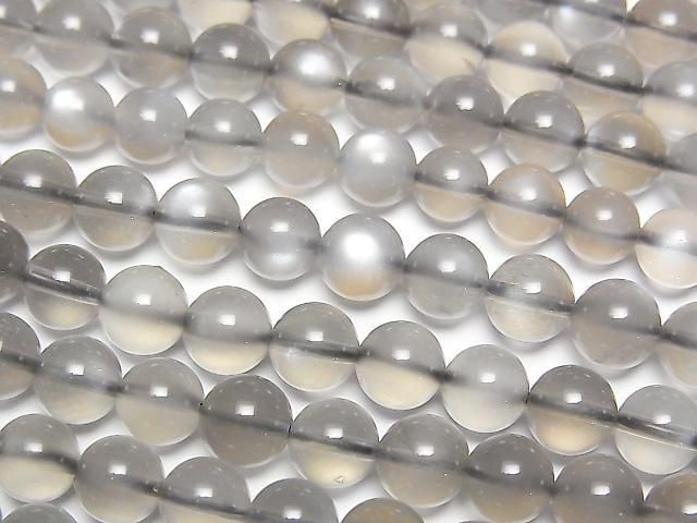 [Video] High Quality! Gray Moonstone AAA Round 6.5mm 1/4 or 1strand beads (approx. 15 inches/38 cm)