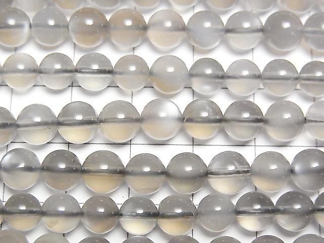 [Video] High Quality! Gray Moonstone AAA Round 6.5mm 1/4 or 1strand beads (approx. 15 inches/38 cm)