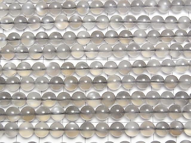 [Video] High Quality! Gray Moonstone AAA Round 6.5mm 1/4 or 1strand beads (approx. 15 inches/38 cm)