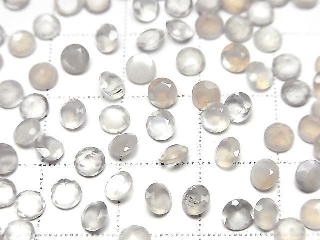 [Video] High Quality Gray Moonstone AAA- Loose Stone Round Faceted 4x4mm 10pcs