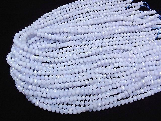 [Video] High Quality! Blue Lace Agate AAA- Faceted Button Rondelle 5x5x4mm half or 1strand beads (aprx.15inch/38cm)