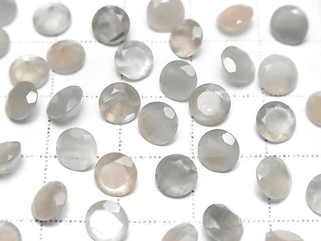 [Video] High Quality Brown-Gray Moonstone AAA- Loose Stone Round Faceted 6x6mm 5pcs