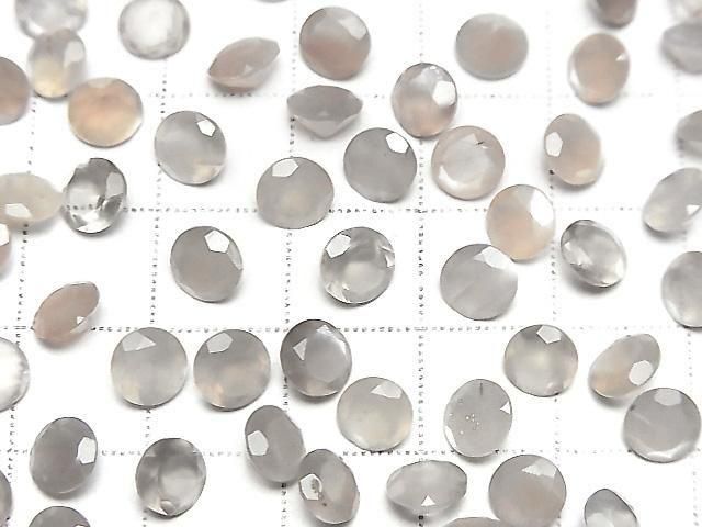 [Video] High Quality Brown-Gray Moonstone AAA- Loose Stone Round Faceted 6x6mm 5pcs