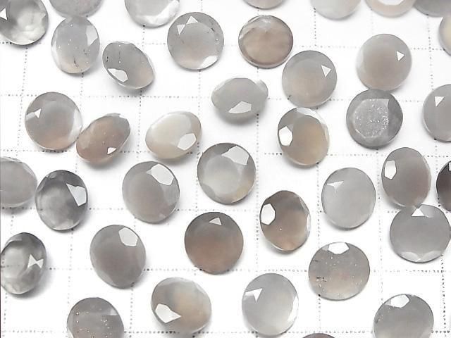 [Video] High Quality Brown-Gray Moonstone AAA- Loose Stone Round Faceted 10x10mm 3pcs