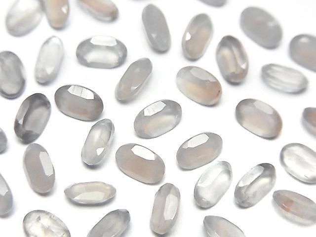 [Video] High Quality Gray Moonstone AAA- Loose Oval Faceted Stone 6x4mm 10pcs